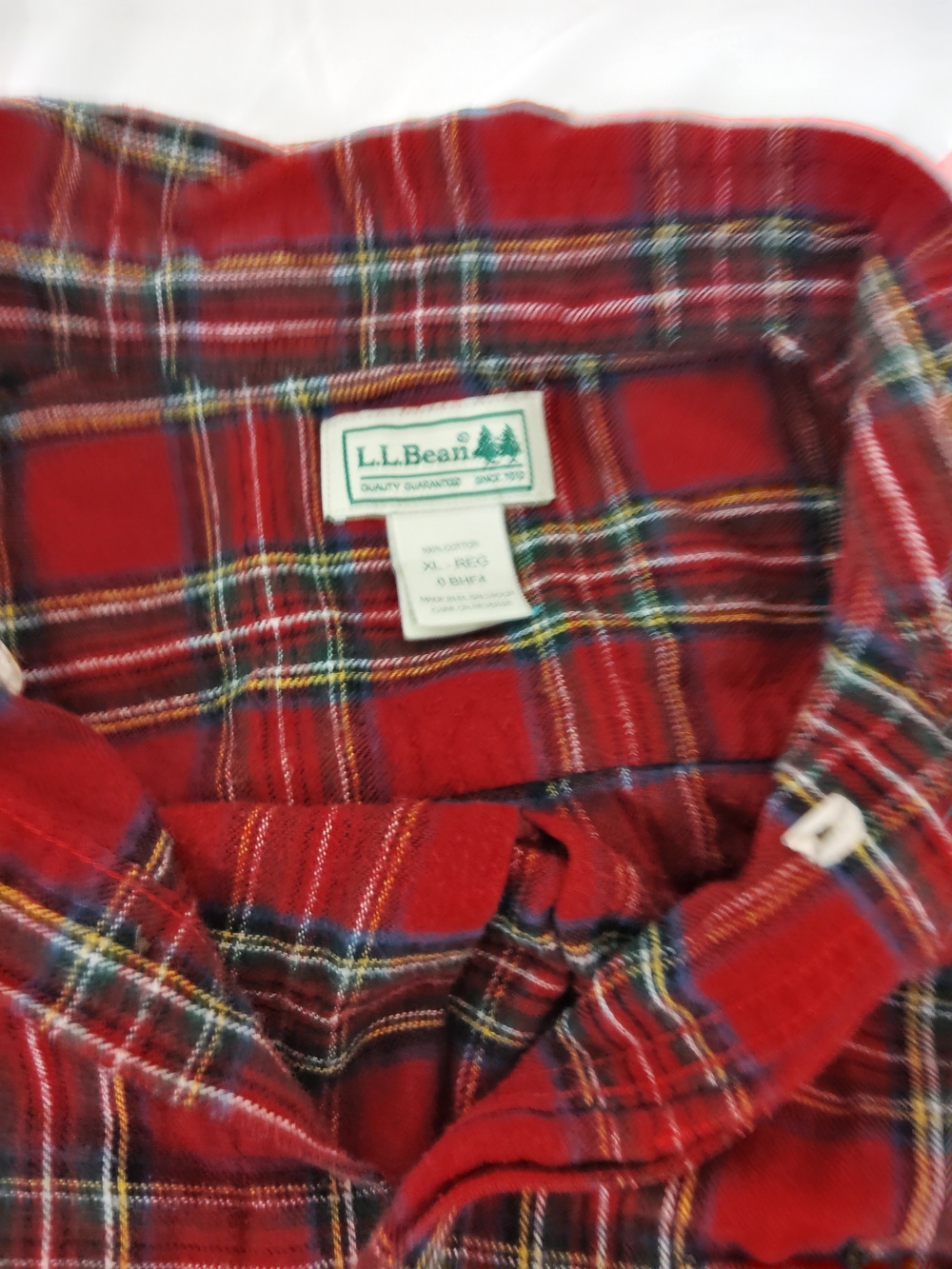L.L. Bean Red Plaid Button-Down Shirt